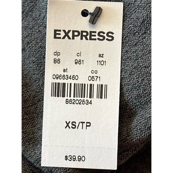 Express V Neck Dolman Sleeve Tunic Top XS Rayon Blend Made Guatemala Hi Lo Style - Picture 5 of 11